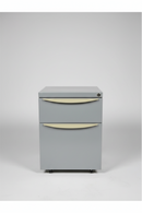 USED Metal Mobile Box/File with Cushion – Grey with Brown Top