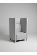 USED High-Back Privacy Lounge Chair – Light Gray
