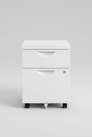 USED Mobile Metal Box/File Pedestal – White, No Keys