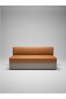 USED Steelcase Armless Sofa – 57" Orange Leather