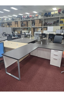 Pre-Owned L Shape Desk with Pedestal $395