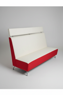 CLEARANCE - Pre-Owned Arcadia High-Back Sofa – Red and White Vinyl – 6'3"