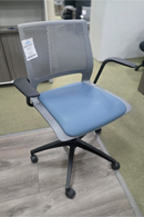 USED Lumin Task Chair – Grey Back with Blue Vinyl Seat
