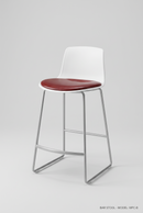 USED Steelcase Coalesce Bar Stool – White Shell and Burgundy Seat