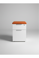 USED Mobile Box/File Pedestal – White, Modern Walnut and Orange