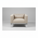 USED Club Chair – All Fabric with Metal Legs, Beige