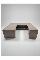 USED U-Shaped Executive Desk with Storage – Driftwood Finish