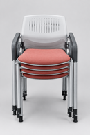 USED Guest Stack Chair – Red Cushion with White Back