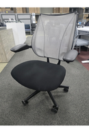 PRE-OWNED Liberty Task Chair – Grey Mesh Back and Black Fabric Seat