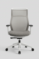 USED Hexy Task Chair – Gray Mesh, Gray Seat, and White Frame