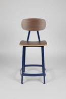 USED Bar Height Metal Frame Chair – Brown and Blue