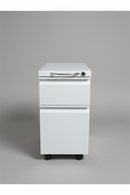 USED Slim White Pedestal – Box/File with Steel Handle