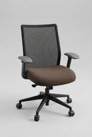 USED Steelcase Task Chair – Black Mesh Back and Brown Fabric Seat