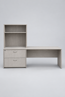 USED CREDENZA WITH LATERAL FILE AND HUTCH – BEACHWOOD