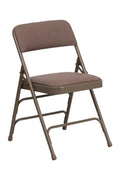 FLASH HERCULES Series Curved Triple Braced & Double Hinged Beige Metal Folding Chair - HA-MC309AV-GG