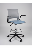 USED Lumin Chair – Grey Back with Blue Vinyl Seat