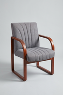 USED Upholstered Guest Chair – Gray Fabric with Wood Frame