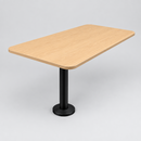USED ERG International Rectangular Training Table – Oak Top with Black Base
