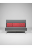 USED 72" 3-Seater High-Back Lounge Sofa – Gray with Red