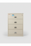 Used 4-Drawer Lateral File Cabinet – Tan, 37.5"W x 22"D x 53"H