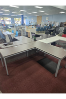 SIMPLE SYSTEM Driftwood Desk Top 66" X 29.5" with Return Right Frame