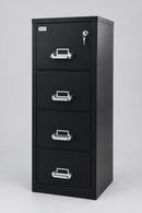USED METAL 4-DRAWER VERTICAL FILE CABINET – BLACK