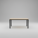 USED ERG Small Rectangular Table – Maple Top with Black 4-Leg Base