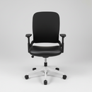 USED Steelcase Leap V2 Task Chair – Leather Seat and Fabric Back, Black