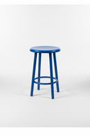 USED Stool – Blue Metal Legs