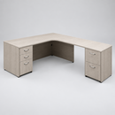 USED L-Shaped Desk – 72"W x 90"D, Light Woodgrain