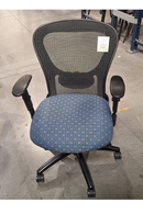 USED Strata Task Chair – Black Mesh Back with Blue Fabric Seat