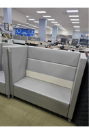 USED High-Back Privacy Lounge Booth – Light Gray