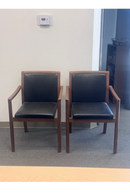 USED Wood Guest Chairs – Black Upholstery