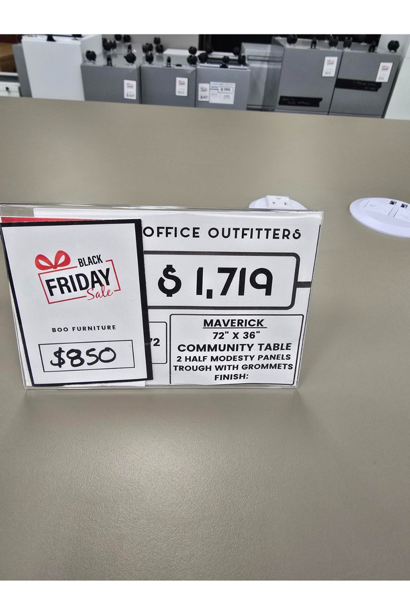 MAVERICK 72 X 36 Community Table with Two Half Modesty Panels and Grom