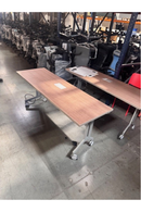 USED Training Table with Grommet – 24" x 72", Oak Top with Gray Base