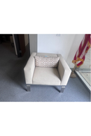 USED Club Chair – All Fabric with Metal Legs, Beige