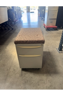 USED Mobile Pedestal Box/File with Cushion – Grey/Brown