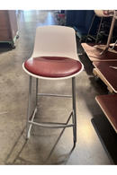USED Steelcase Coalesce Bar Stool – White Shell and Burgundy Seat