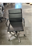 USED Conference Chair B9476-BK – Black Vinyl with Fixed Arms
