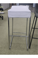 USED Darwen Bar Stool – White Vinyl with Chrome Base