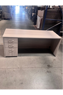 USED Single Pedestal Desk – 30"W x 72"L, Beachwood