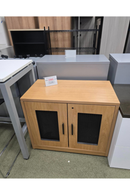 USED 2-Door Storage Cabinet – Ash Laminate, No Keys