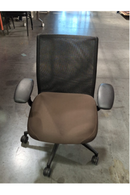 USED Steelcase Task Chair – Black Mesh Back and Brown Fabric Seat