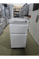 USED Slim White Pedestal – Box/File with Steel Handle