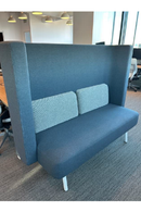 USED Martin Brattrud Inc. High-Back Lobby Sofa – Blue Fabric, 69" x 54"