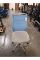 USED SIT-ON-IT TASK CHAIR – GRAY FABRIC SEAT AND LIGHT BLUE MESH BACK