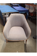 USED Upholstered Lounge Chair – Gray Fabric with Wood Legs