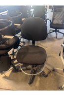 USED BOSS Drafting Stool – All Black Fabric with Mid-Back and Footring