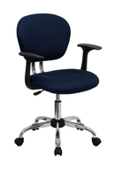 Silla de oficina giratoria acolchada de malla negra de respaldo medio FLASH Beverly con base y brazos cromados