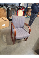 USED Upholstered Guest Chair – Gray Fabric with Wood Frame